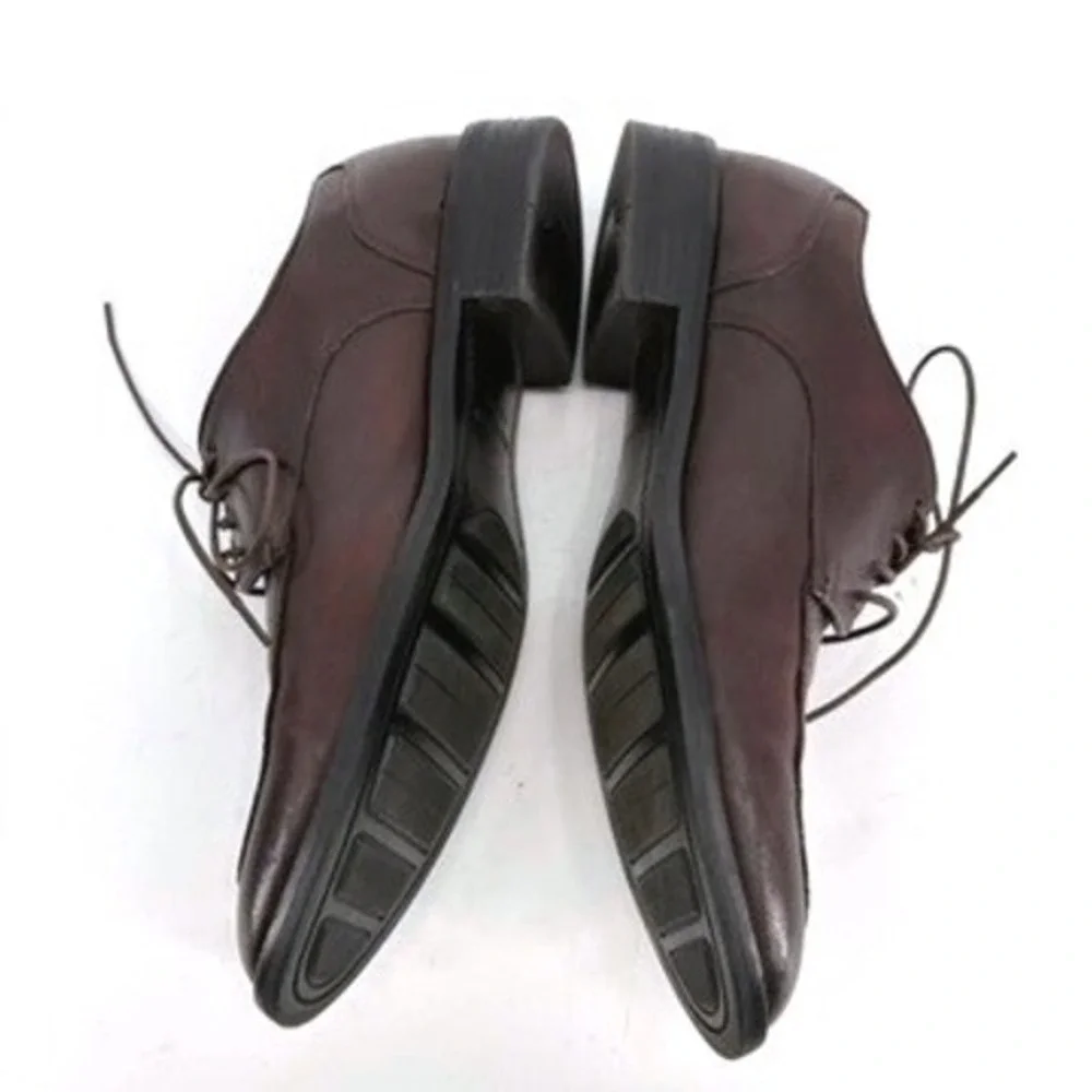 Cole Haan Grand OS Mens 9 M Brown Leather Apron Toe Derby Shoes Business Career